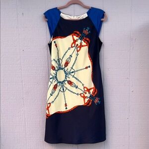 Robbie Bee Scarf Patterned Sheath Dress